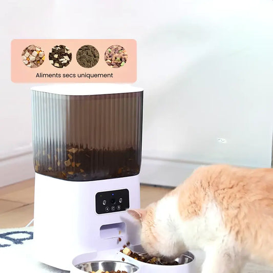 Distributeur automatique connecté (Gamelle intelligente 5L) – Chats & petits chiens Waouf & ses amis